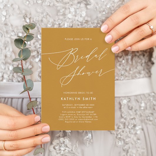 Modern minimalistisch Elegant Script-Vrijgezellenf Uitnodiging Briefkaart