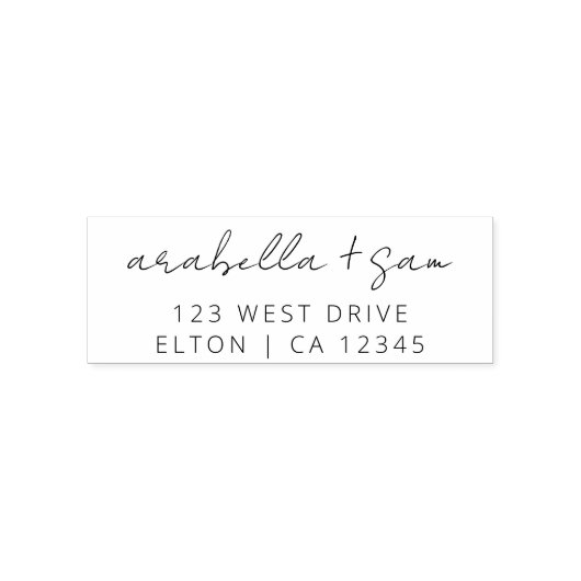 Modern minimalistisch | Elegant Script Wedding Add Zelfinktende Stempel (Design)