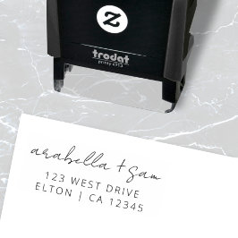 Modern minimalistisch | Elegant Script Wedding Add Zelfinktende Stempel