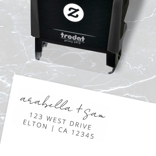 Modern minimalistisch | Elegant Script Wedding Add Zelfinktende Stempel