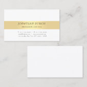 Modern Minimalistisch Elegant Sjabloon Goud Wit Visitekaartje (Voorkant / Achterkant)