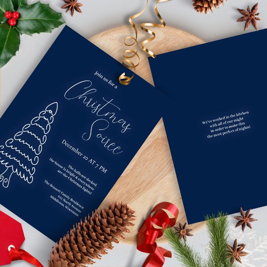 Modern minimalistisch elegant uniek kerstfeest kaart