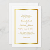Modern minimalistisch Elegant White Gold Wedding Kaart (Voorkant / Achterkant)