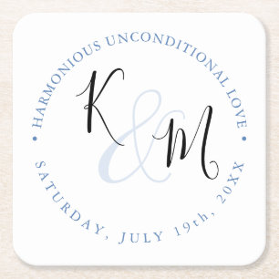 Modern minimalistisch 🤵 Elegante eenvoudige bruil Kartonnen Onderzetters