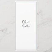 Modern minimalistisch 🤵 Elegante eenvoudige bruil Menu (Achterkant)