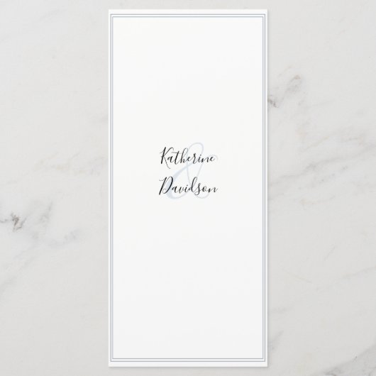 Modern minimalistisch 🤵 Elegante eenvoudige bruil Menu (Achterkant)