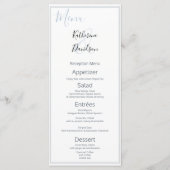 Modern minimalistisch 🤵 Elegante eenvoudige bruil Menu (Voorkant)