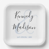 Modern minimalistisch 🤵 Elegante eenvoudige bruil Papieren Bordje (Voorkant)