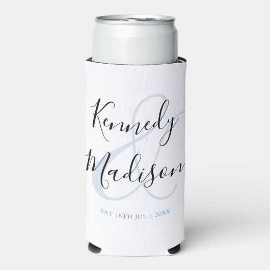 Modern minimalistisch 🤵 Elegante eenvoudige bruil Seltzer Blikjeskoeler (Seltzer Voorkant)