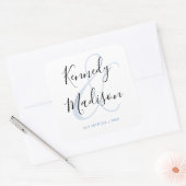 Modern minimalistisch 🤵 Elegante eenvoudige bruil Vierkante Sticker (Envelop)