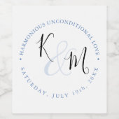 Modern minimalistisch 🤵 Elegante eenvoudige bruil Wijn Etiket (Enkel label)