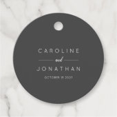 Modern minimalistisch ellegant Custom Wedding Blac Bedankjes Labels (Voorkant)