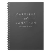 Modern minimalistisch ellegant Custom Wedding Blac Notitieboek (Voorkant)