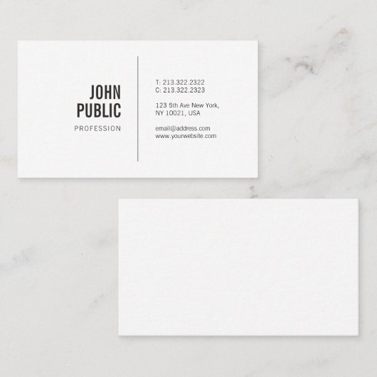 Modern minimalistisch ellegant design rendy Plain Visitekaartje (Voorkant / Achterkant)