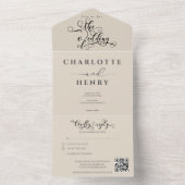 Modern Minimalistisch en Elegant QR Code Bruiloft All In One Uitnodiging (Binnen)