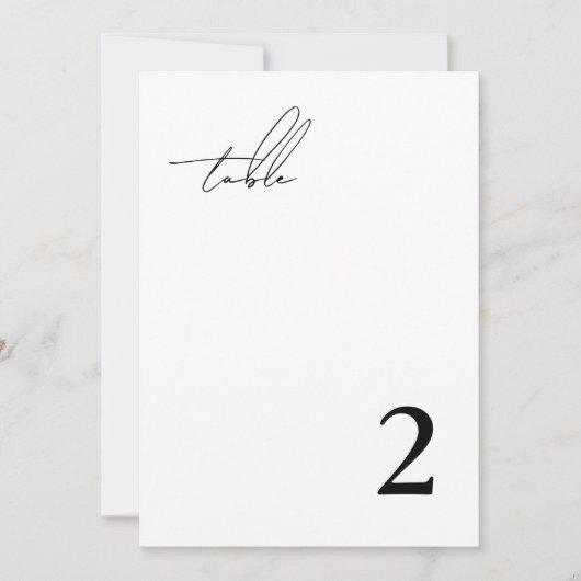 Modern minimalistisch enkelvoudig tafelnummer (Voorkant)