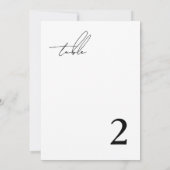 Modern minimalistisch enkelvoudig tafelnummer (Achterkant)