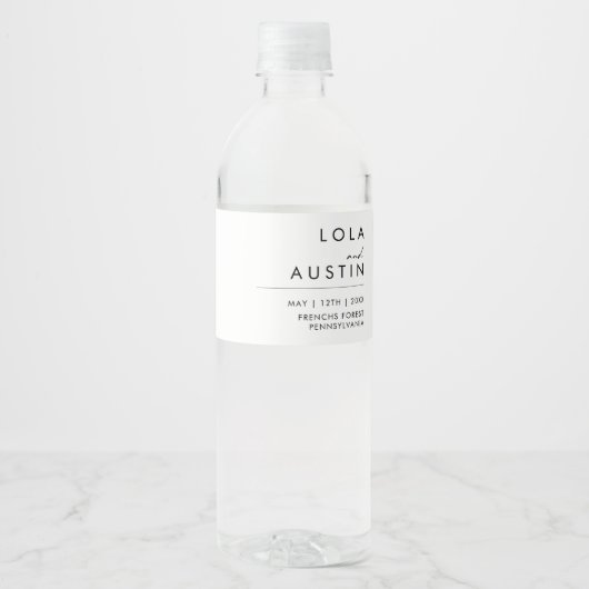 Modern minimalistisch etiket op waterflesje (Voorkant)