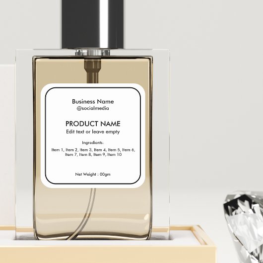 Modern minimalistisch etiket van ingrediënten