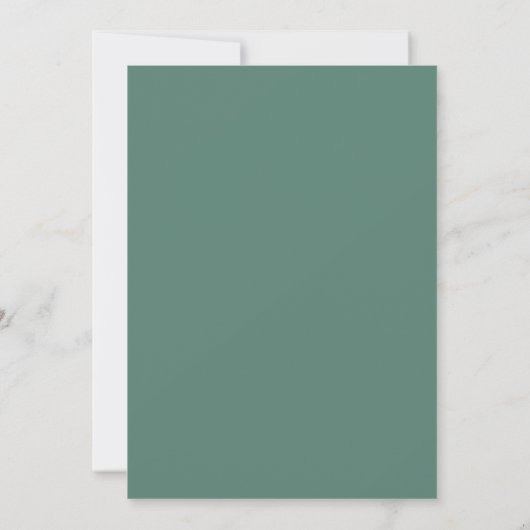 Modern minimalistisch Eucalyptus Green Save The Date (Achterkant)