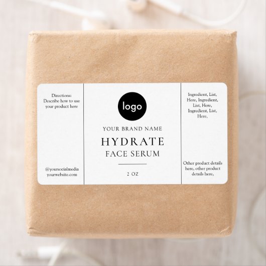 Modern minimalistisch Face Serum Label (Insitu)