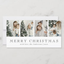 Modern Minimalistisch Familiefotocollage Kerstmis