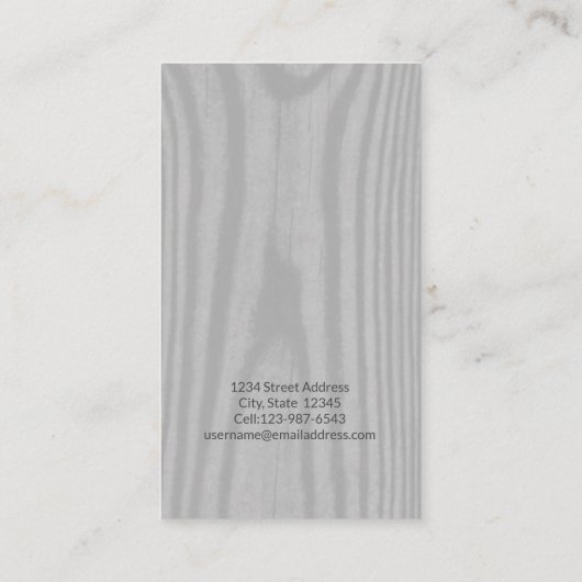 Modern minimalistisch Faux-hout - zwart en grijs - Visitekaartje (Achterkant)