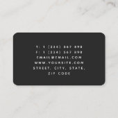 Modern minimalistisch financieel adviseur zwart-wi visitekaartje (Achterkant)