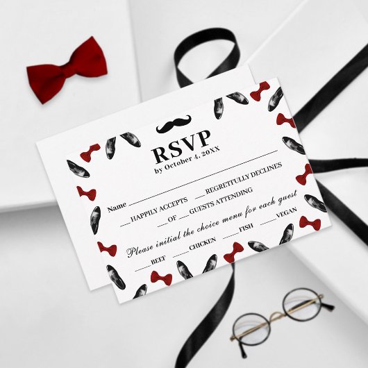 Modern Minimalistisch Formal Gentleman Baby shower RSVP Kaartje