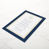 Modern minimalistisch formeel klassiek Initiaal bl Folie Uitnodiging (Gedraaid)