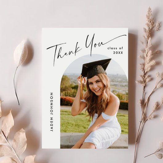 Modern Minimalistisch FOTO Afstuderen dank u Briefkaart
