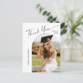 Modern Minimalistisch FOTO Afstuderen dank u Briefkaart (Staand voorkant)
