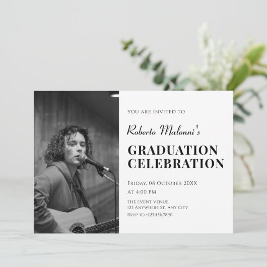 Modern minimalistisch foto afstuderen kaart (Staand voorkant)