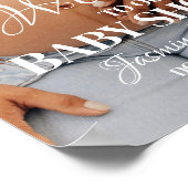 Modern Minimalistisch Foto Baby shower Welkomstbor Poster (Hoek)