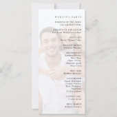 Modern minimalistisch foto bruiloft programma (Achterkant)