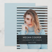 Modern minimalistisch fotoAfstuderen Aankondiging (Voorkant / Achterkant)