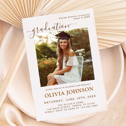 Modern minimalistisch fotoAfstuderen Aankondiging