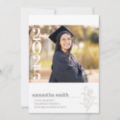 Modern minimalistisch fotoAfstuderen Kaart (Achterkant)