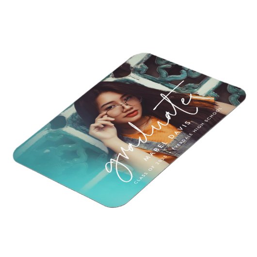 Modern minimalistisch fotoafstuderen magneet (Linkerzijde)