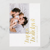 Modern minimalistisch fotocollage stijlvol folie feestdagenkaart (Voorkant)