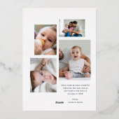 Modern minimalistisch fotocollage stijlvol folie feestdagenkaart (Achterkant)