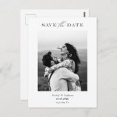 Modern minimalistisch fotoontwerp bespaart de datu briefkaart (Voorkant / Achterkant)