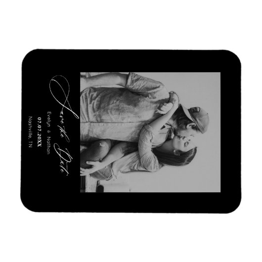 Modern minimalistisch fotoontwerp bespaart de datu magneet (Horizontaal)