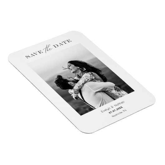 Modern minimalistisch fotoontwerp bespaart de datu magneet (Rechterzijde)