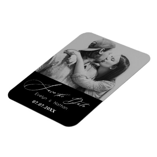 Modern minimalistisch fotoontwerp bespaart de datu magneet (Linkerzijde)