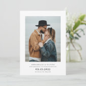 Modern minimalistisch fotoVerloving  Aankondiging (Staand voorkant)