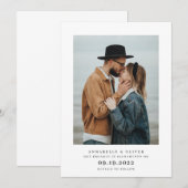 Modern minimalistisch fotoVerloving  Aankondiging (Voorkant / Achterkant)