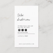 Modern minimalistisch fotoVisitekaartje Visitekaartje (Achterkant)