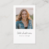 Modern minimalistisch fotoVisitekaartje Visitekaartje (Voorkant)