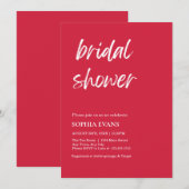 Modern minimalistisch frambozenrood Vrijgezellenfe Kaart (Voorkant / Achterkant)